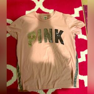 PINK BY VS EMBELLISHED TSHIRT IN SIZE LARGE